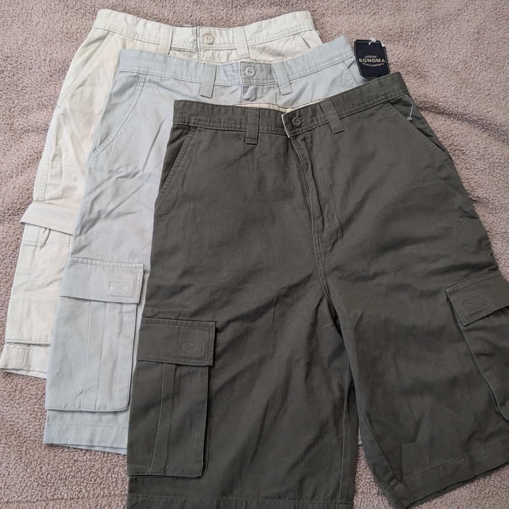 Boys SONOMA Cargo Shorts, Size 18, 3 Pairs